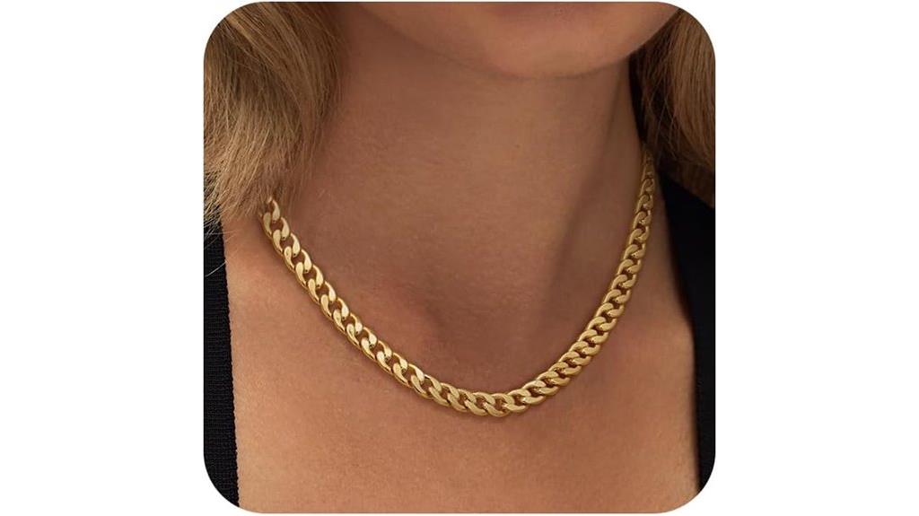 14k dainty chunky necklace