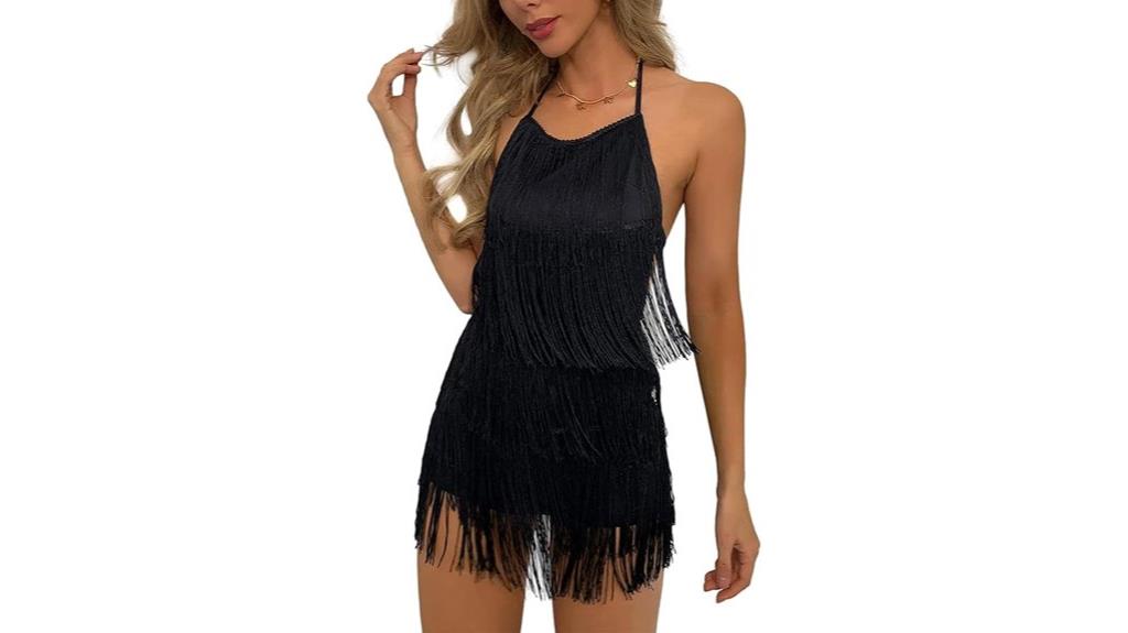 backless fringe jumpsuit