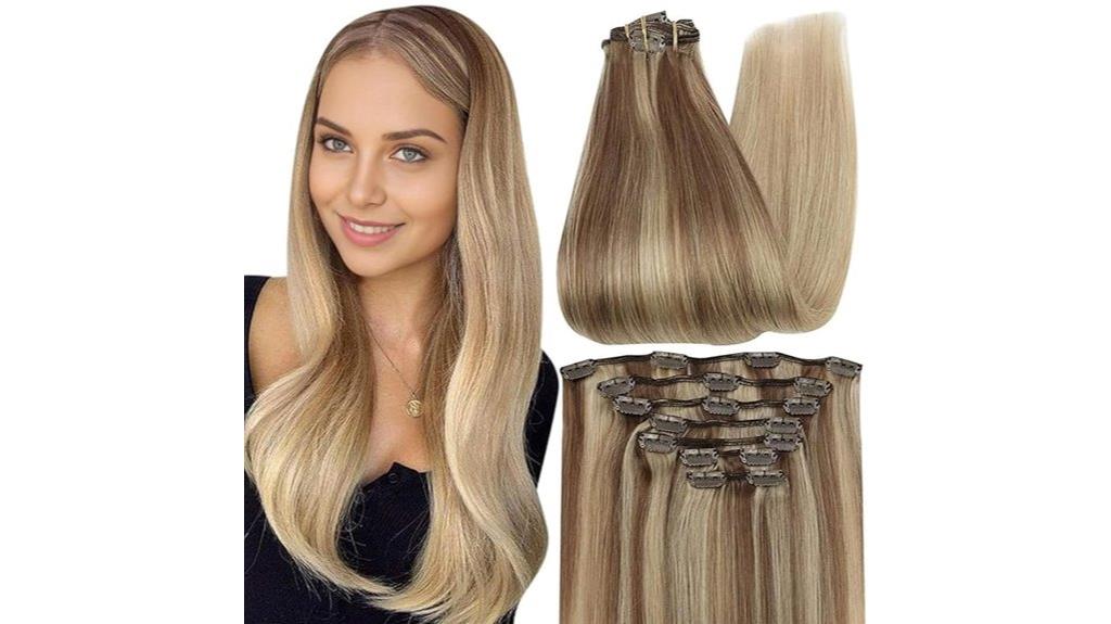 balayage golden brown extensions