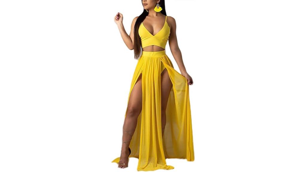 chiffon dress crop top