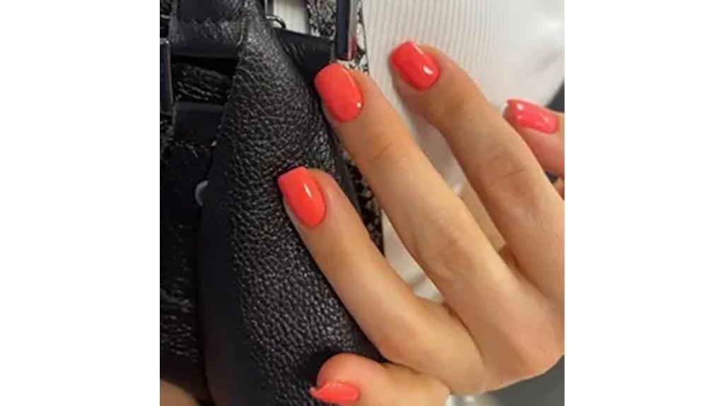 coral pink short nails