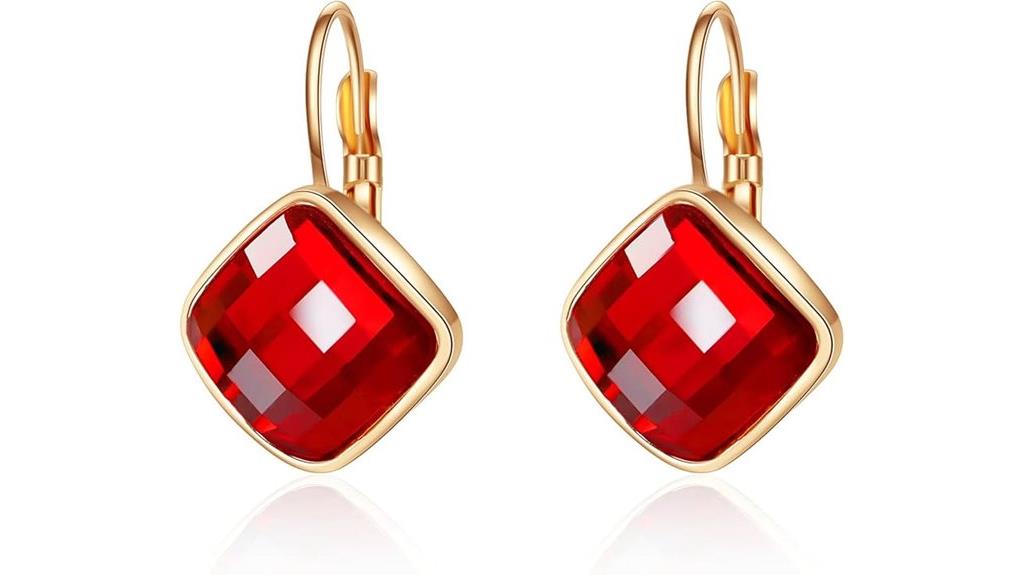 crystal drop hoop earrings