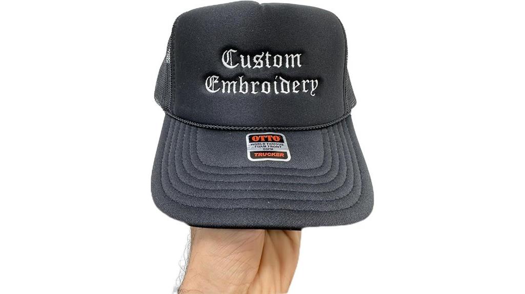 custom text embroidered hat
