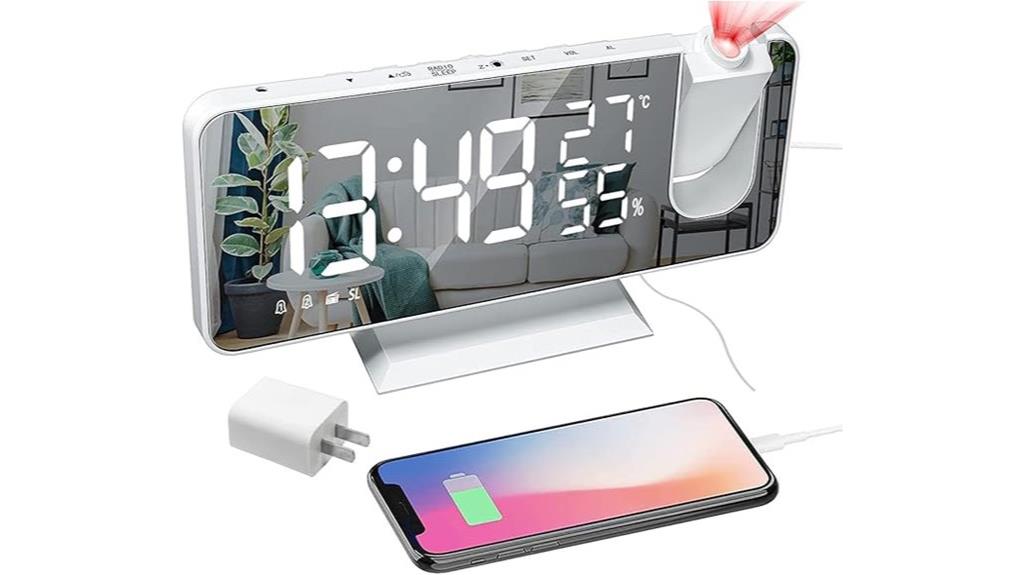 digital clock with projection
