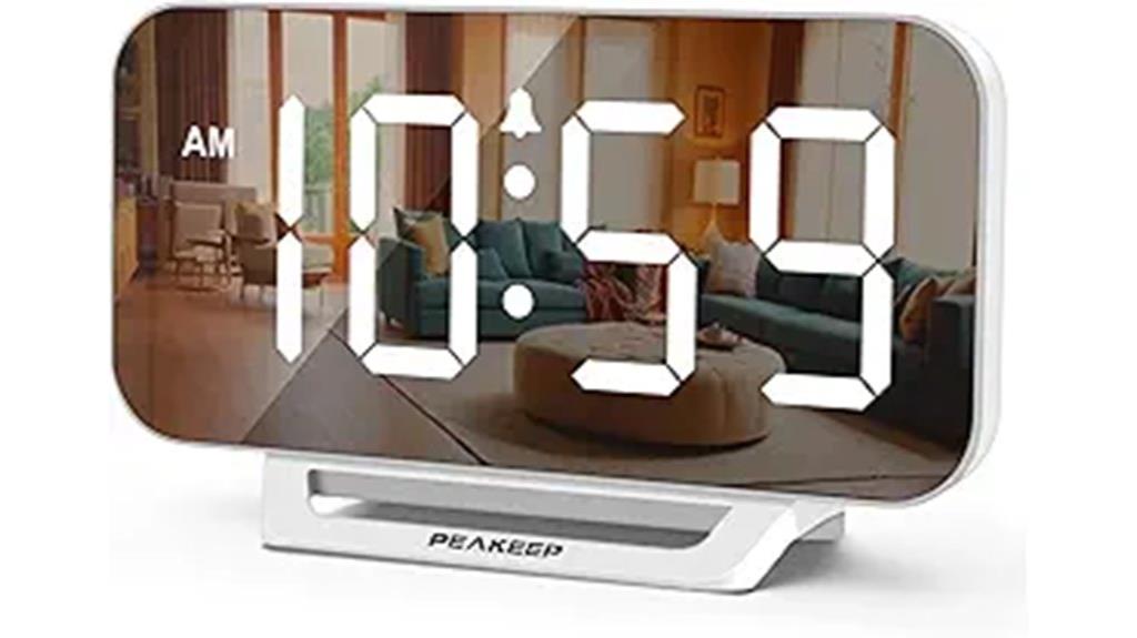 digital mirror alarm clock