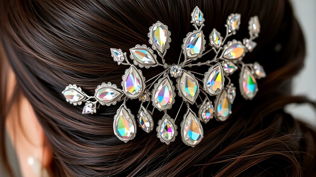 elegant bridal crystal hairpins