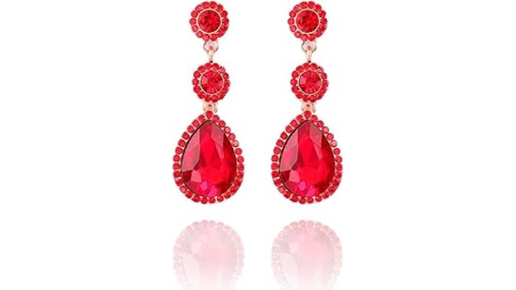elegant crystal tear earrings