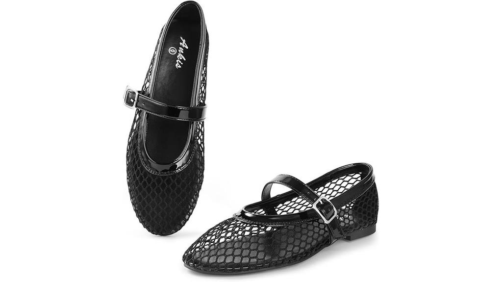 elegant mesh ballet flats