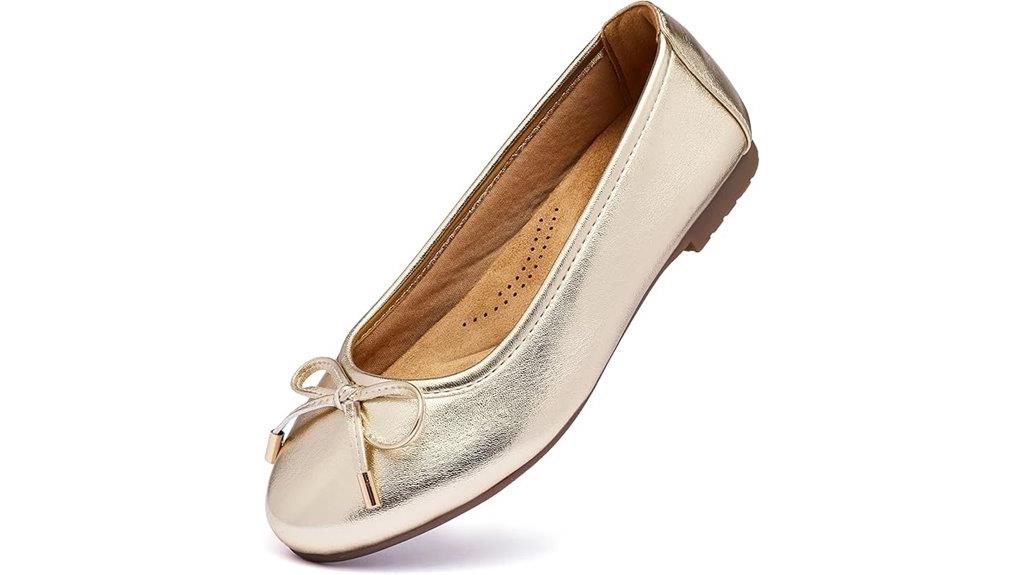 elegant shiny ballet flats