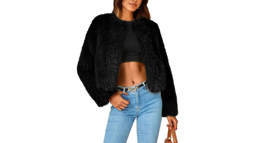 faux fur cropped coat