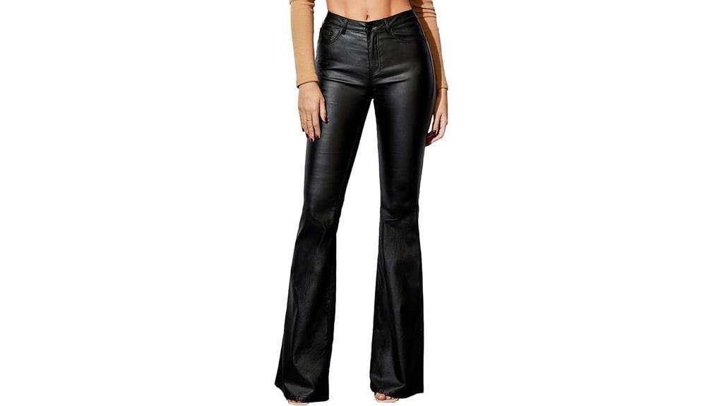faux leather flare pants