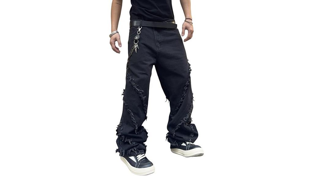 fringe patchwork wide leg