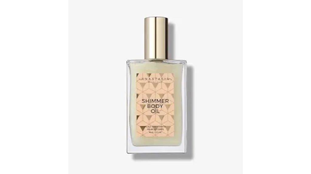 glossy shimmering body oil