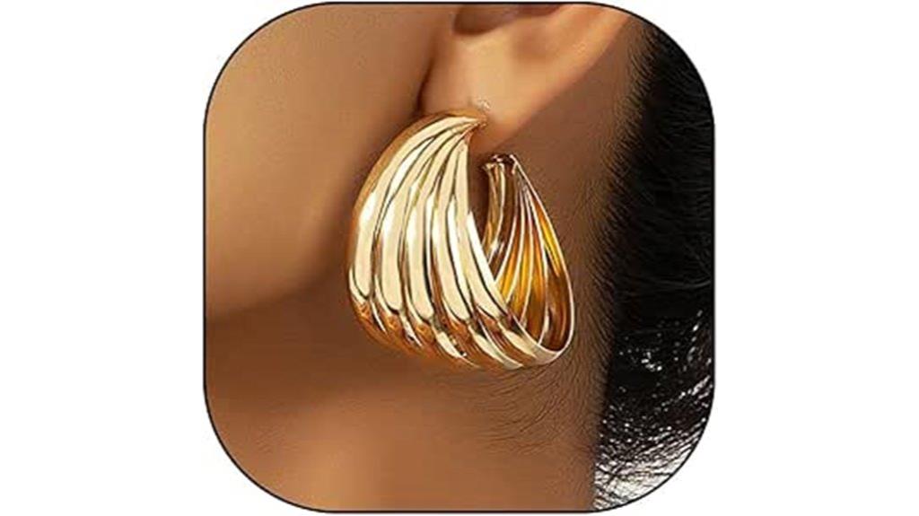 gold chunky earrings