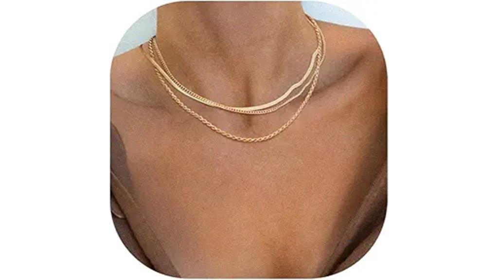 gold layered snake necklace