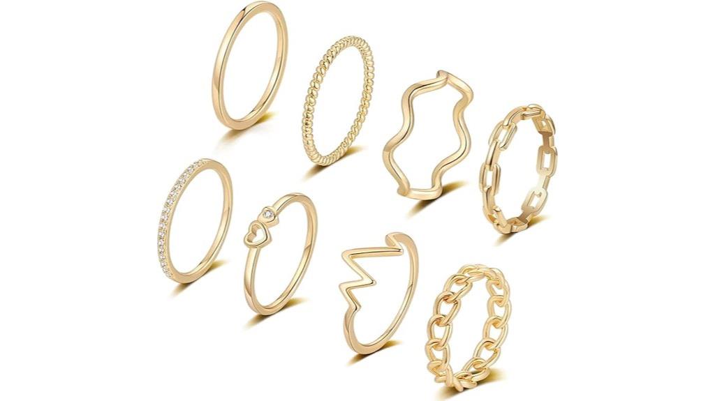 gold plated stacking rings