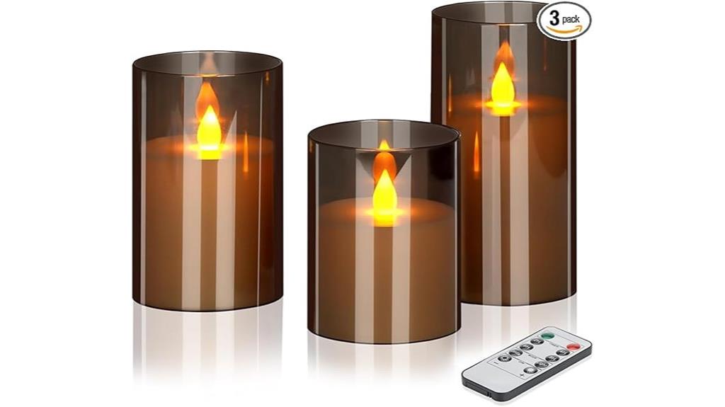 gray acrylic candle set