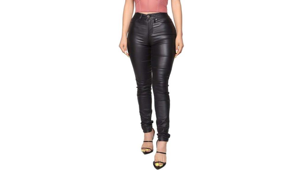 high waisted faux leather pants