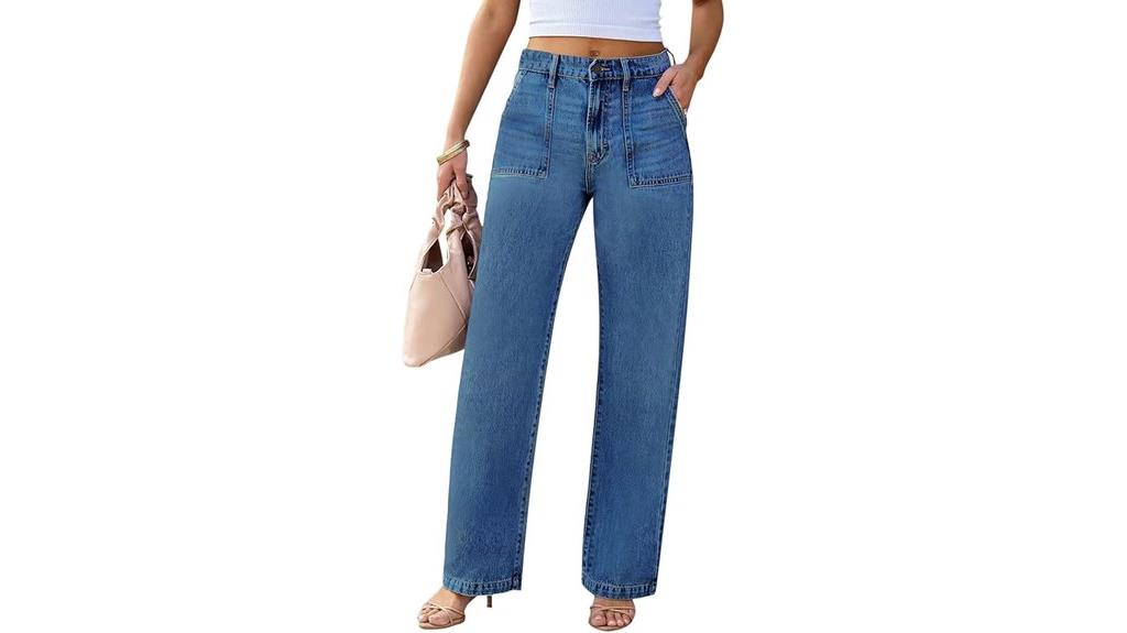 high waisted wide leg jeans