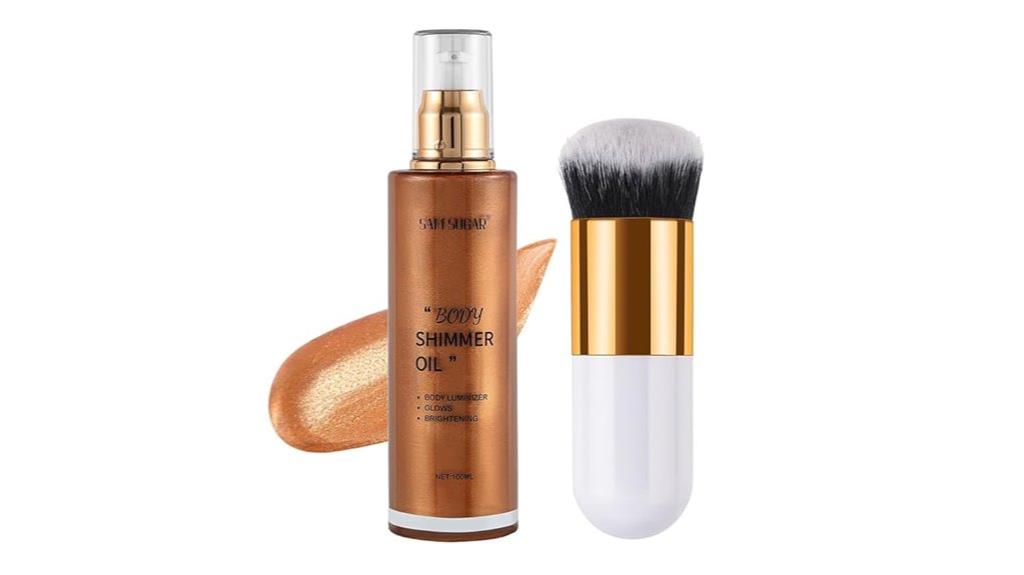 illuminating body oil with brush