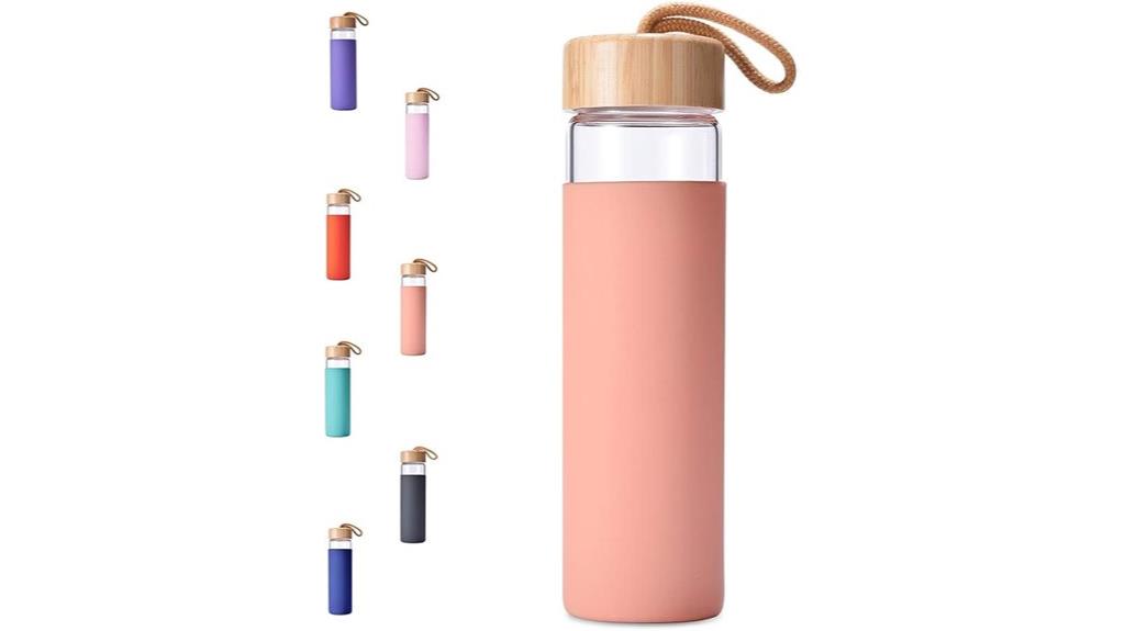 large glass water bottle