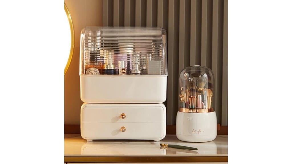 large makeup organizer with brush holder