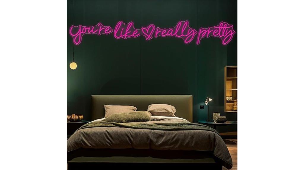 large neon wall sign