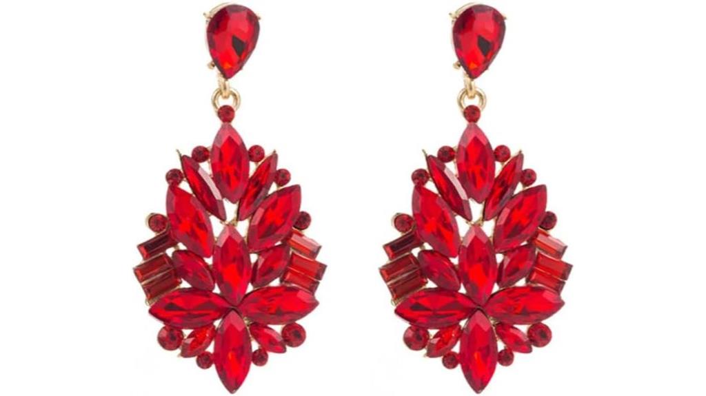 large sparkling gemstone earrings