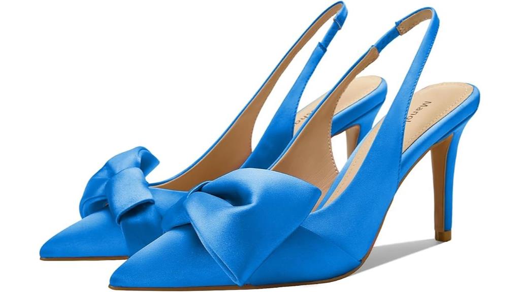 leather bow pointed heels