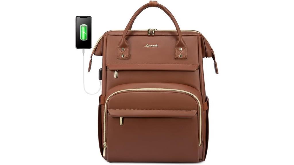 leather women s laptop backpack