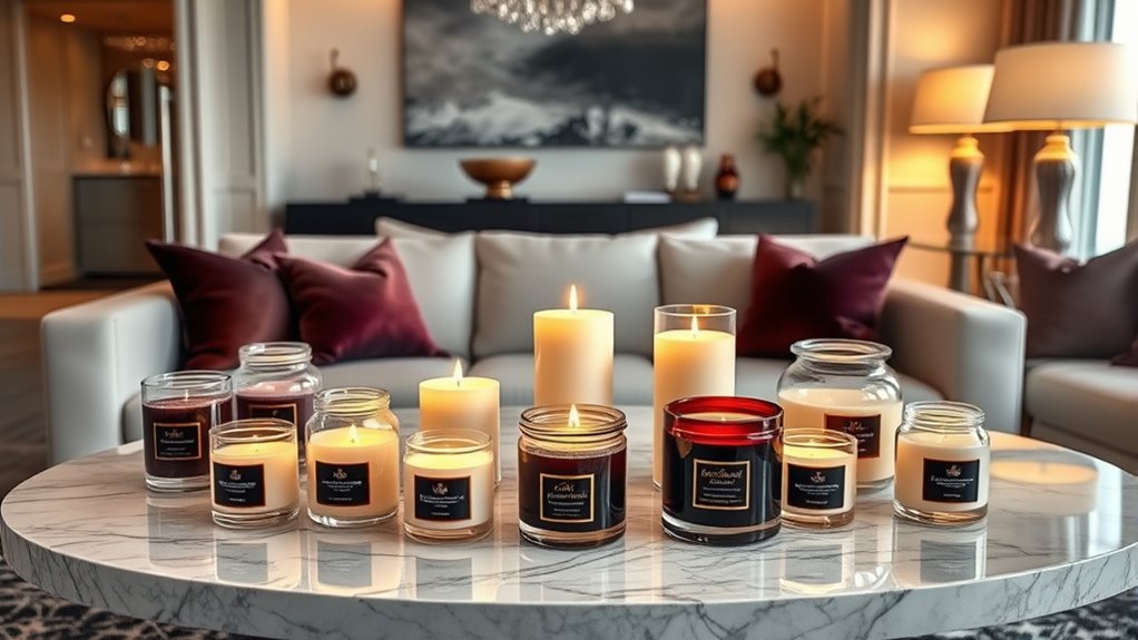 luxury scented candles showcase