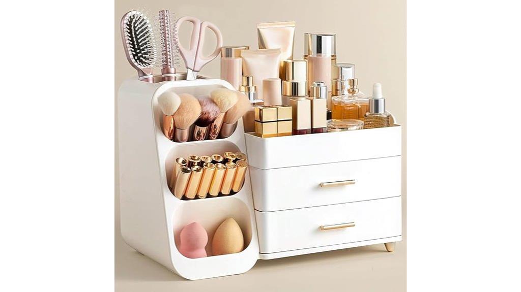 makeup organizer with brush