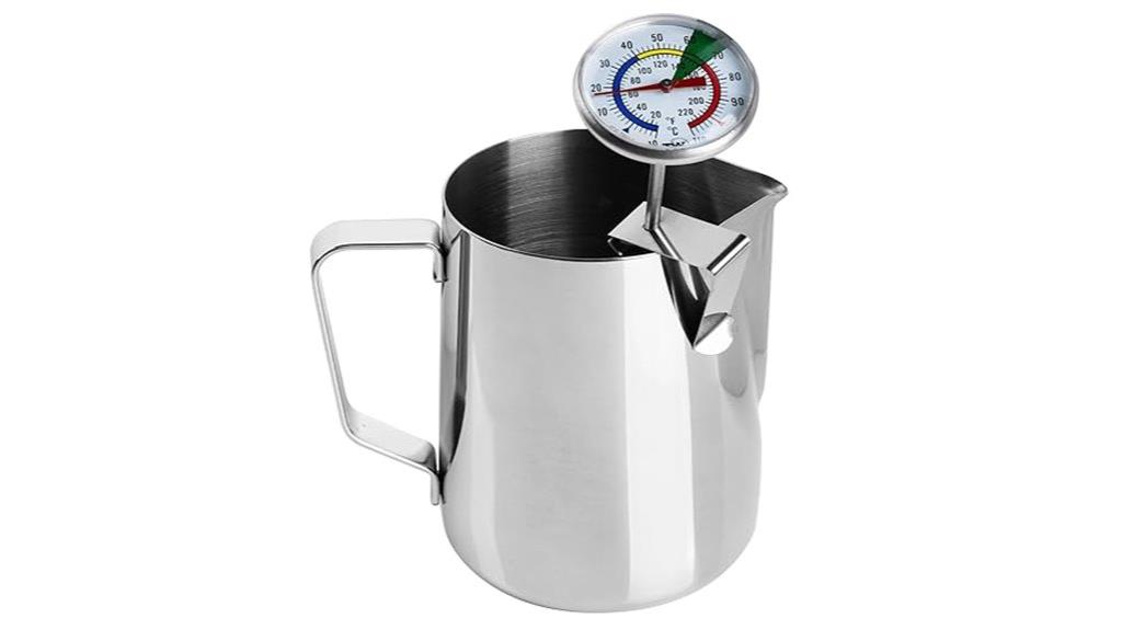 milk frother and thermometer