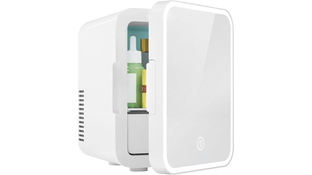 mini fridge with led mirror