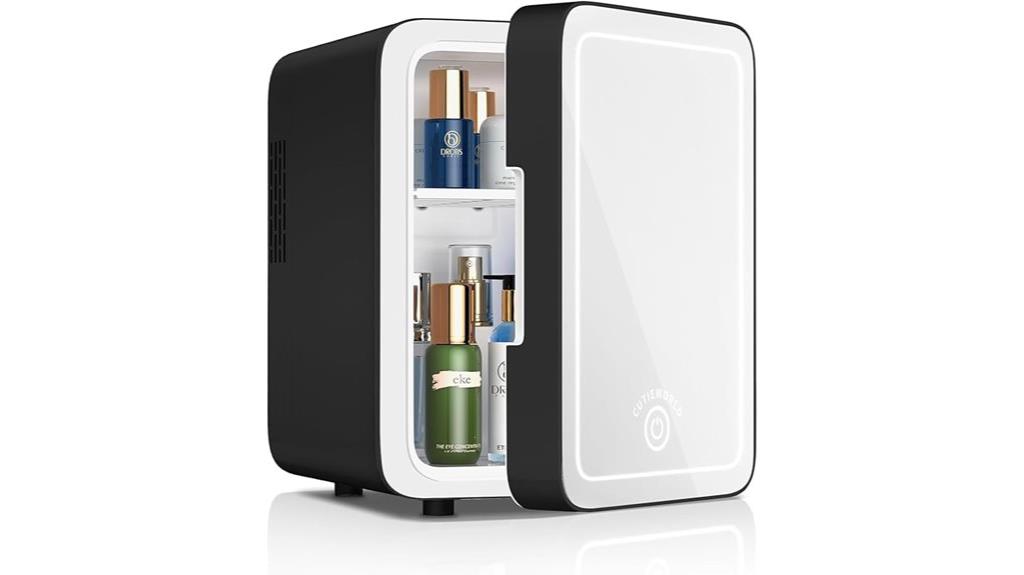 mini makeup fridge mirror