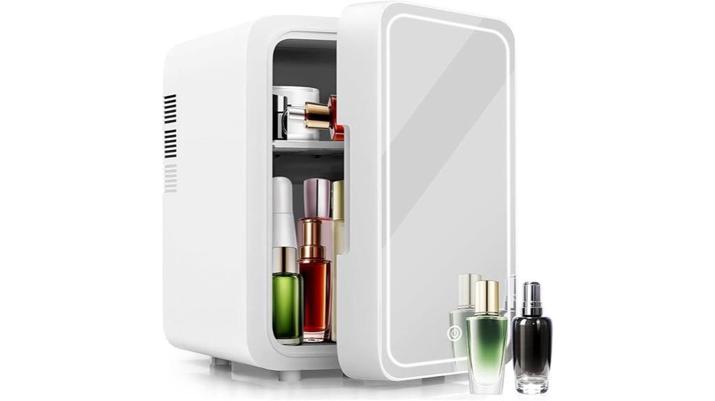 mini skincare fridge mirror