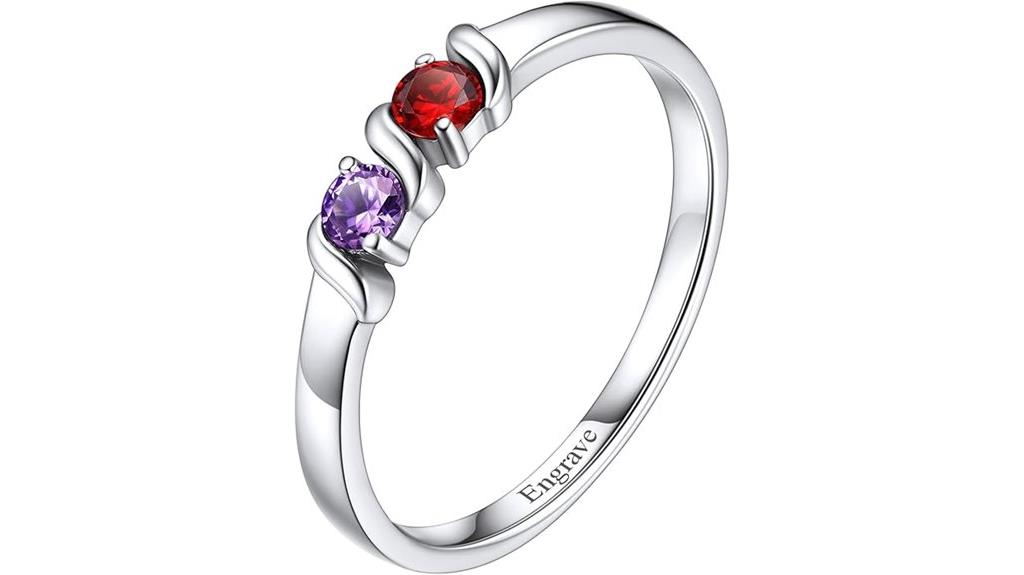 personalized birthstone mothers ring