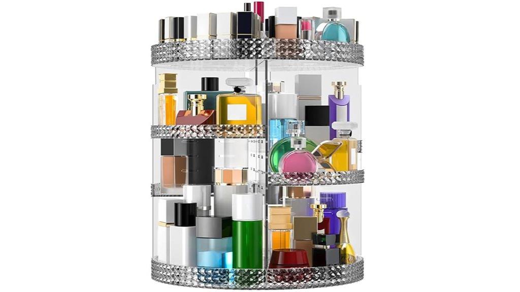 rotating acrylic makeup organizer