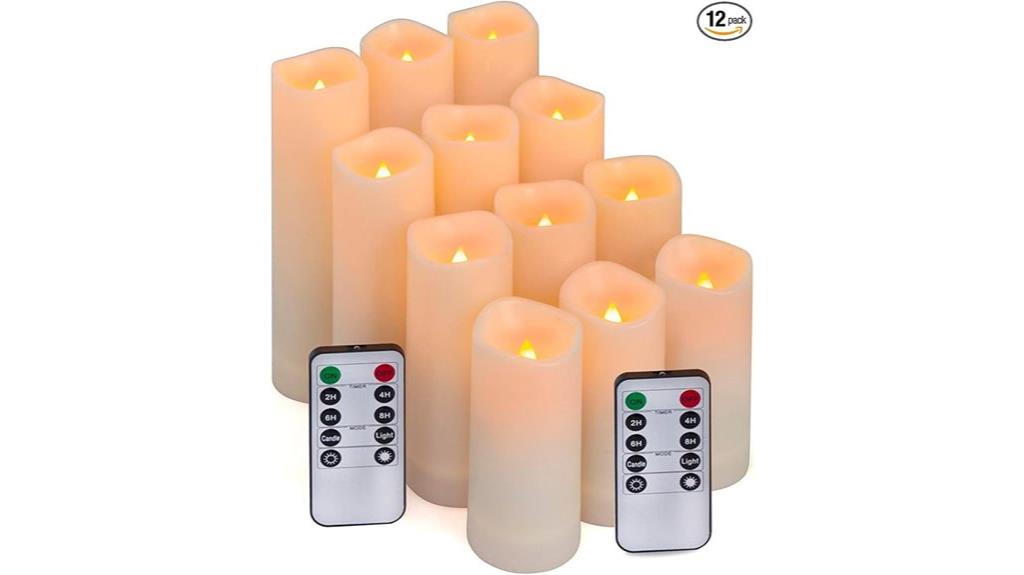 set of 12 flameless candles