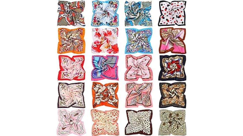set of 20 satin scarves