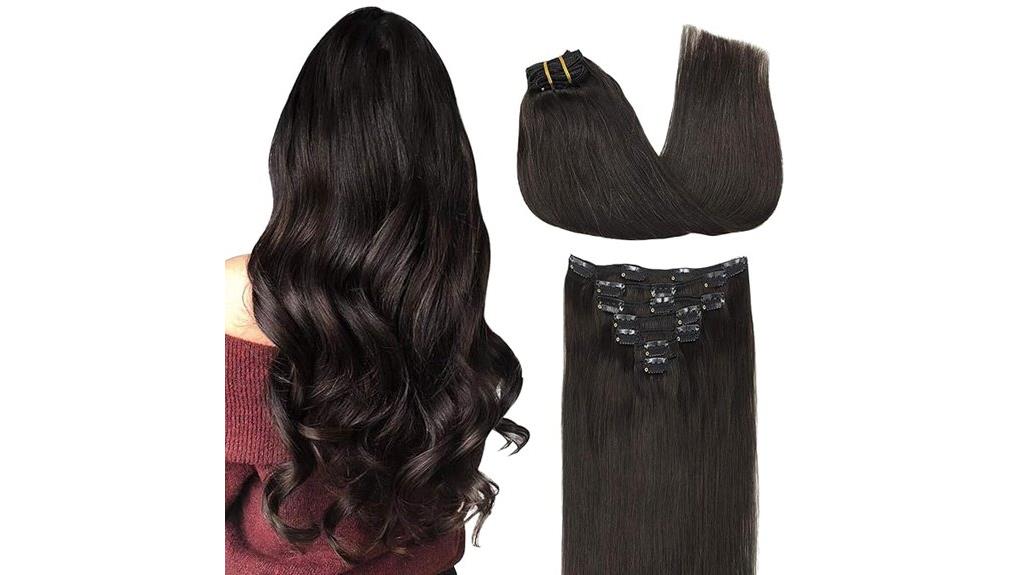 seven piece dark brown extensions