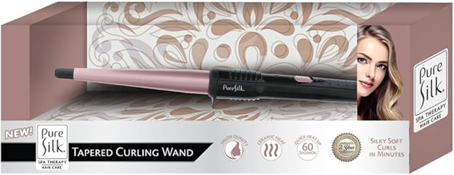 silk tapered ceramic curling wand