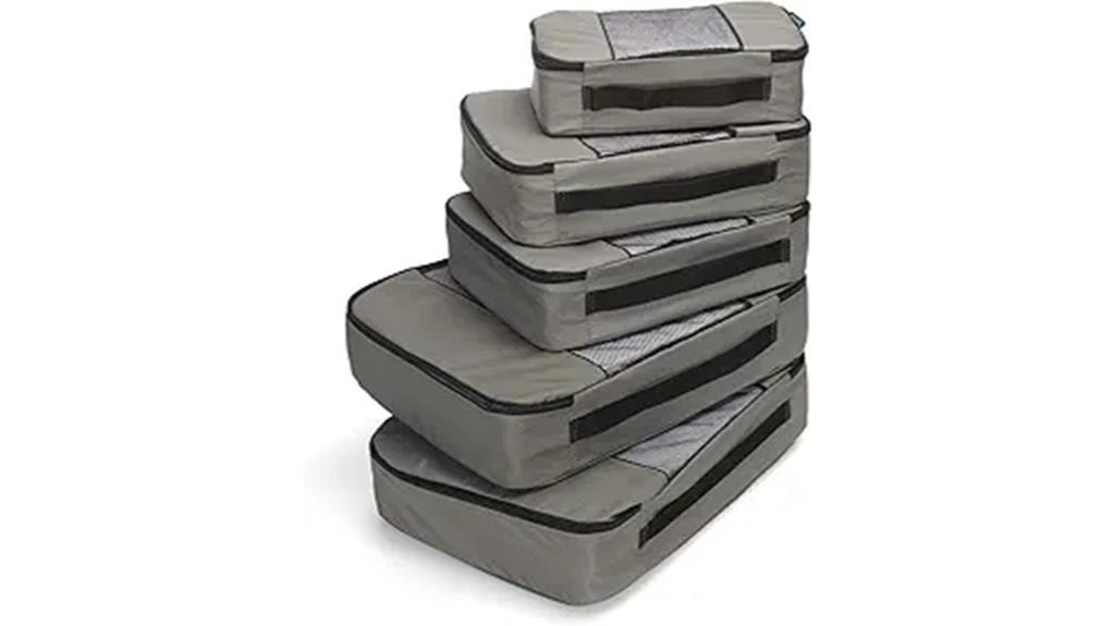 silver 5 piece packing cubes