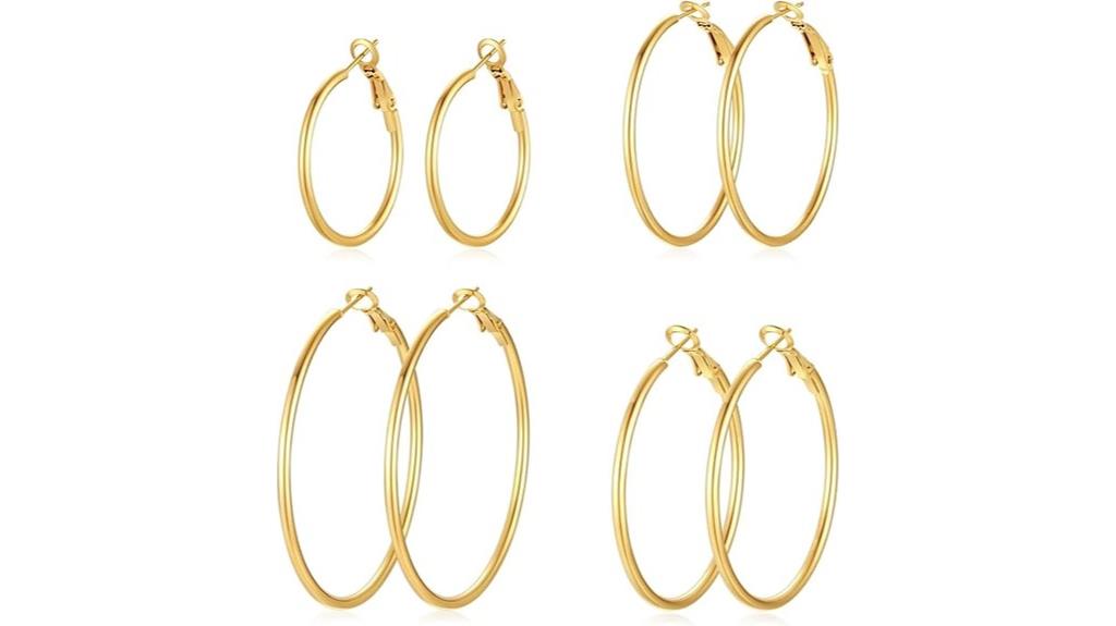 silver gold hoop earrings