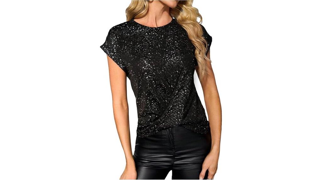 sparkly cap sleeve t shirt