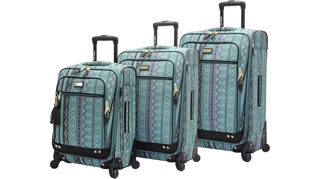 steve madden 3 piece spinner suitcase