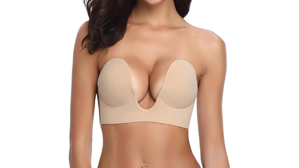 strapless push up adhesive bra