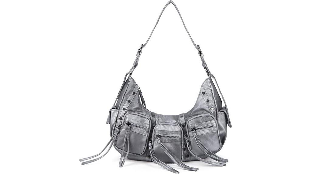 studded pocket hobo bag