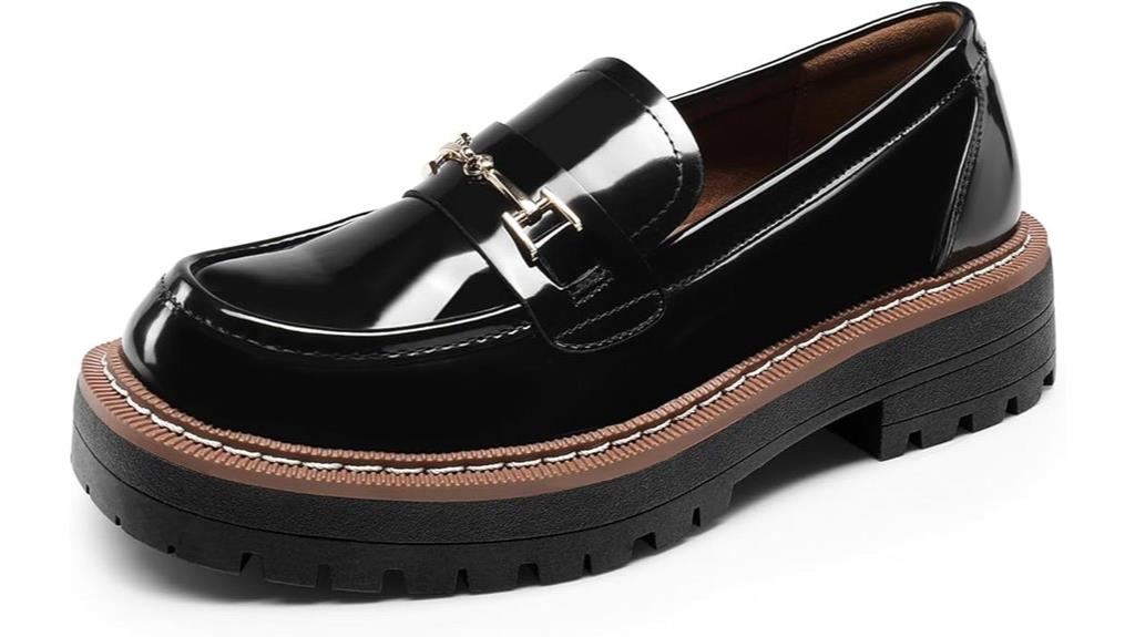 stylish chunky heel loafers