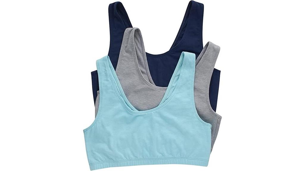 three pack cotton bralettes